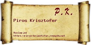 Piros Krisztofer névjegykártya